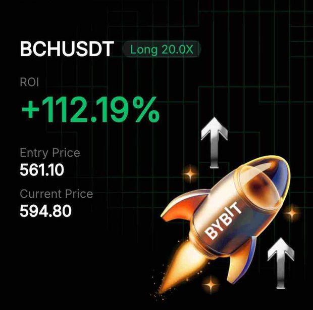 Bybit BCHUSDT Long 20× position card shared by a BybitGPT user