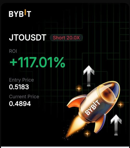 Bybit JTOUSDT Short 20× position card shared by a BybitGPT user