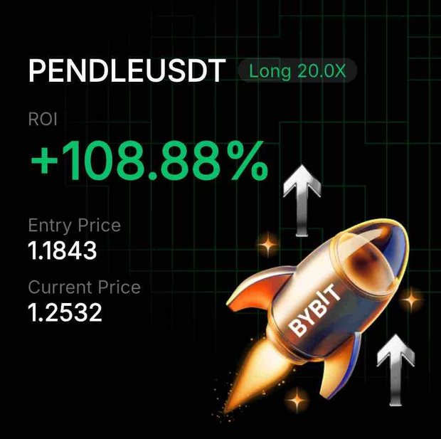 Bybit PENDLEUSDT Long 20× position card shared by a BybitGPT user